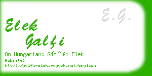 elek galfi business card